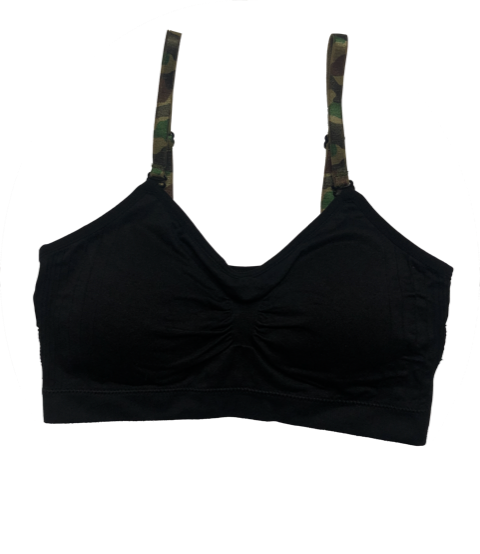 Camo Elastic Straps on a Scoopneck Seamless Bra